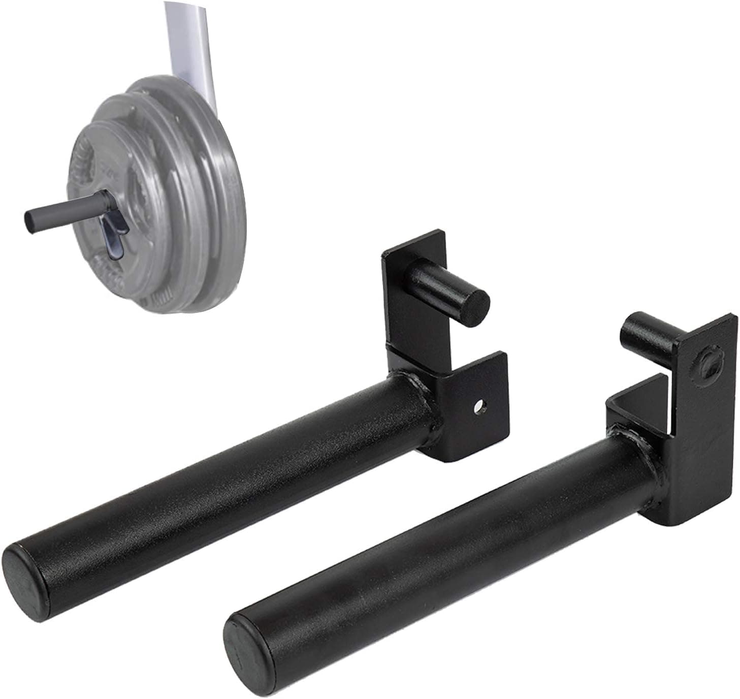 Clothink Olympic Weight Plate Holder for 2"x2" / 3" 2 Tube Power Cage Weight Plate Storage Rack Attachment, Set of 2