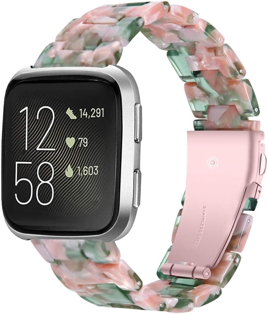 DKEnjoy Resin Replacement Strap Accessories Bracelet Adjustable Watch Band Wristbands Compatible for Fitbit Versa 2/Versa/Versa Lite Smartwatch