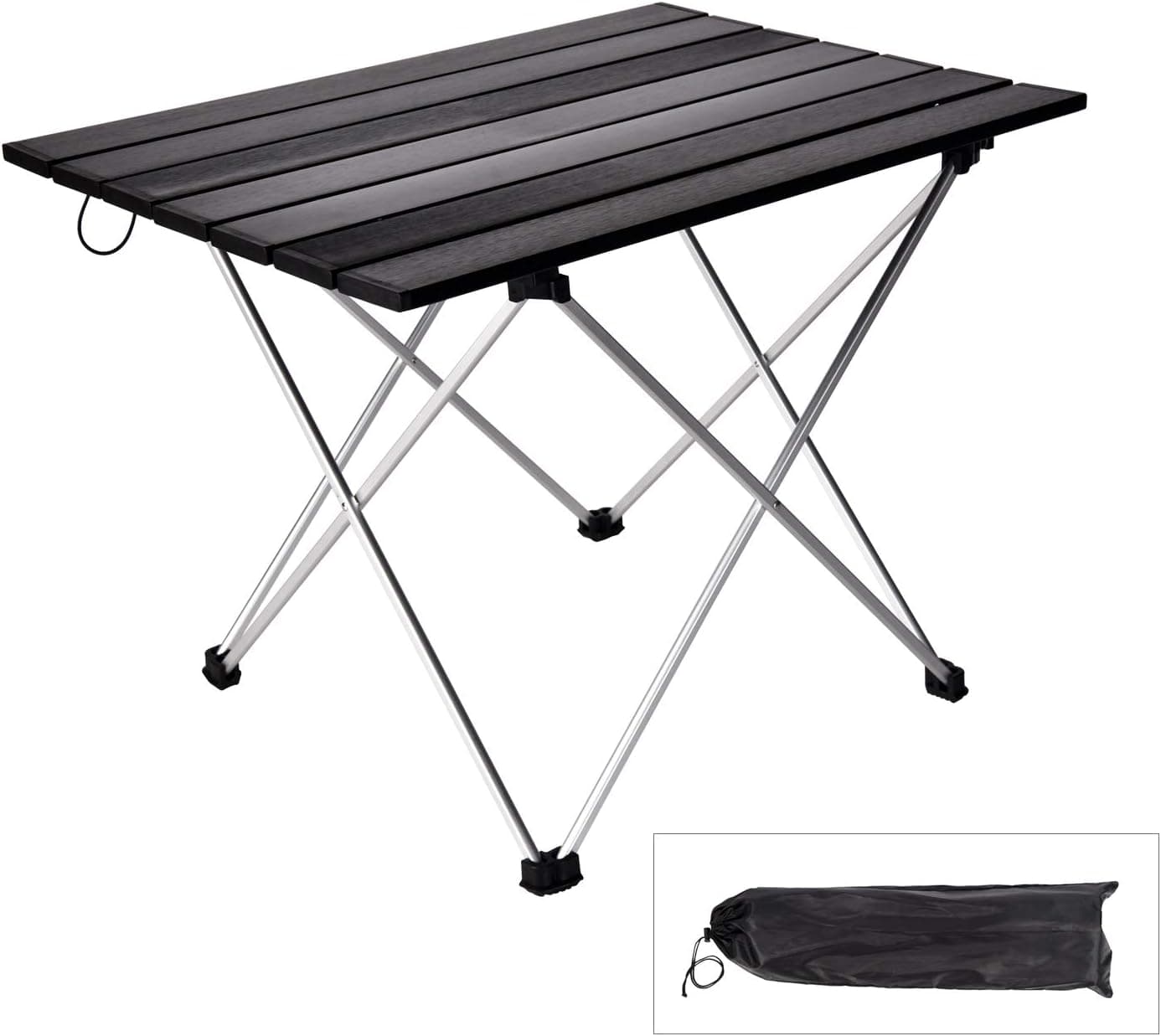 YU YUSING Portable Camping Table, 22 Inch x 16 Inch x 16 Inch Folding Aluminum Roll Up Camp Table with Carrying Bags for Outdoor Camping, Hiking, Picnic, Beach, Fishing, Backpacking, BBQ, RV