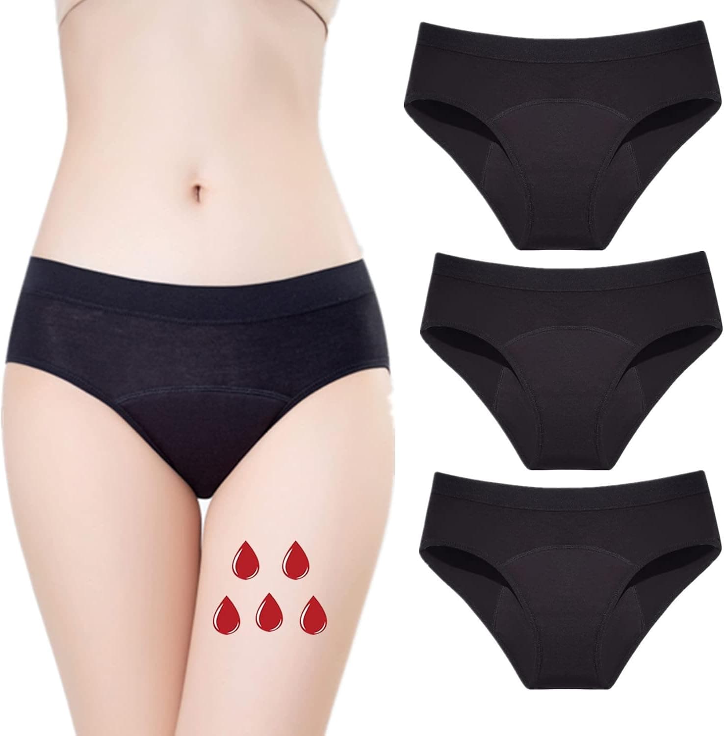 ZVZK Period Panties Heavy Flow Women Absorbent Leak Proof Panty Postpartum Pants Menstrual Underwear Briefs