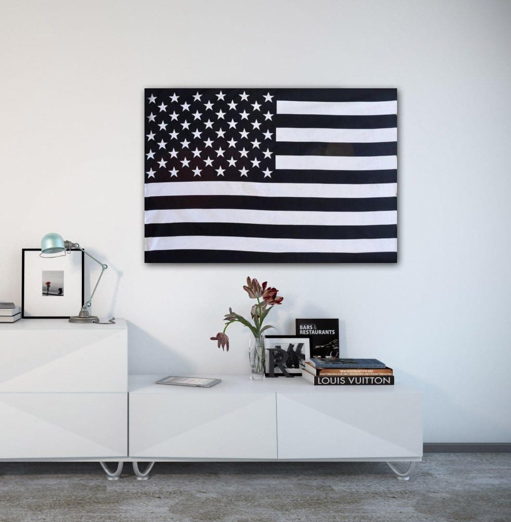 American Flag Tapestry USA Flag Wall Hanging Black and White Twin Wall Decor