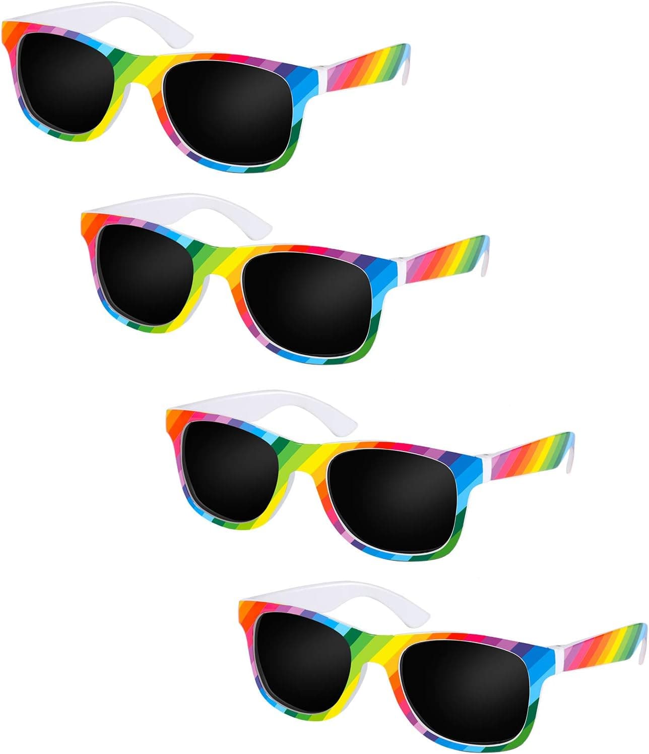 4 Pairs Rainbow Sunglasses Vintage Rainbow Color Sunglasses for Party Celebration Supplies