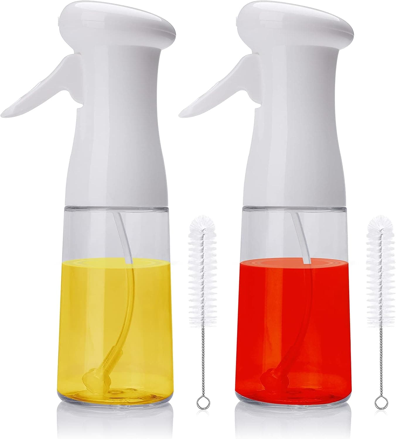 Gukasxi 2 Pack Oil Sprayer for Cooking, 210ml Olive Oil Spray Bottle, BBQ Cooking Spray Bottle Dispenser Bottle, Olive Oil Sprayer Miste for Cooking, Salad, BBQ, Frying, Baking, Air Fryer (White)