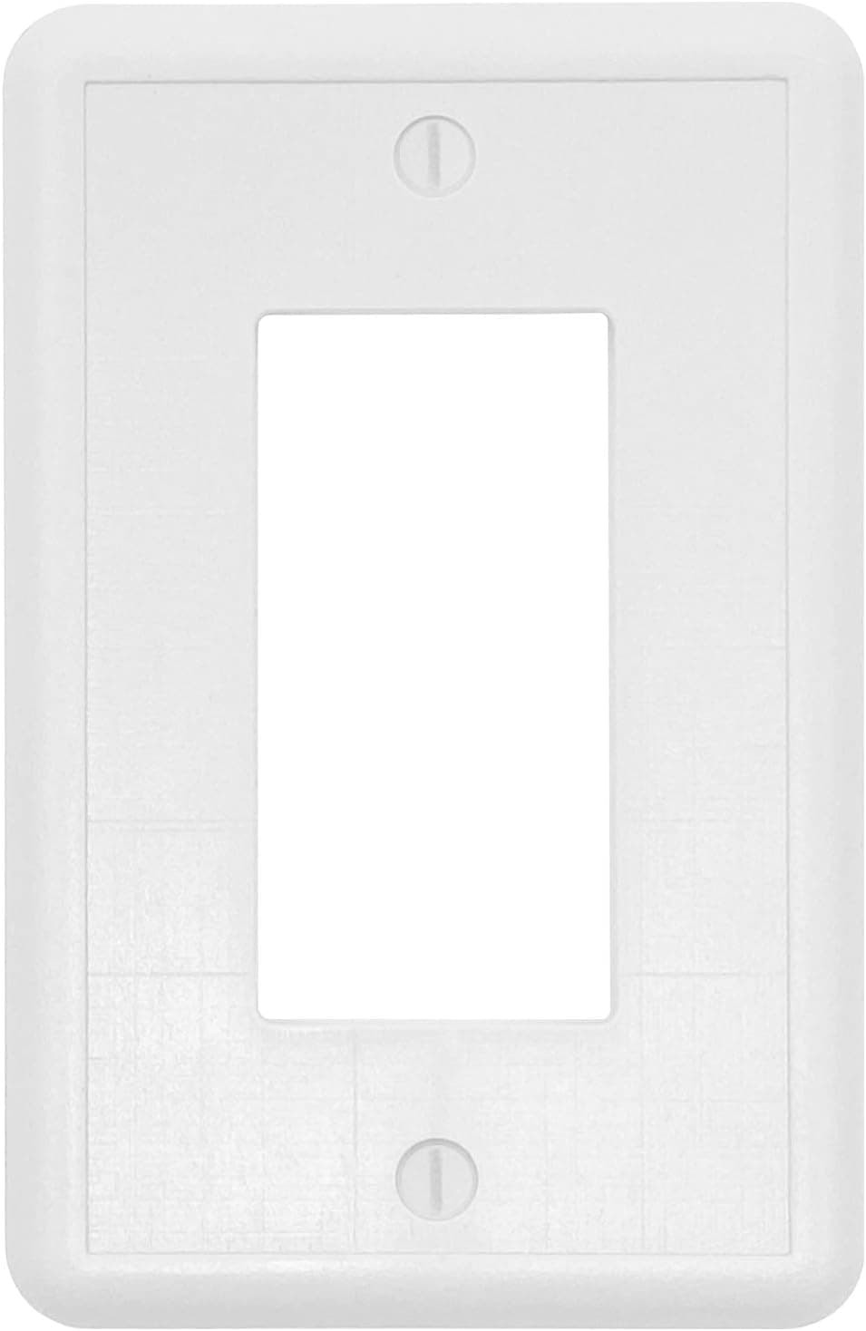 Questech Décor Single Rocker Light Switch Cover, 1-Gang Electrical Wall Plate, Singe Switch Standard Size GFCI Receptacle Cover, Decorative Wall Plate Linen Texture, White