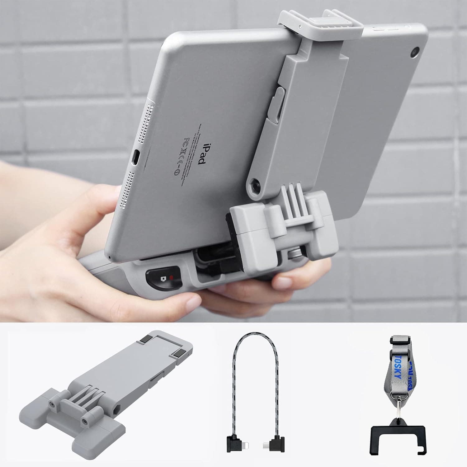 judunmsk Tablet Holder + Lanyard + iOS Data Cables kit, Compatible DJI Mavic Mini 3/Mini 2SE/Mini2/Air 2 /Air 2S /Mavic 3 Accessories,Compatible with 7-12 inch Tablet Mount Kit