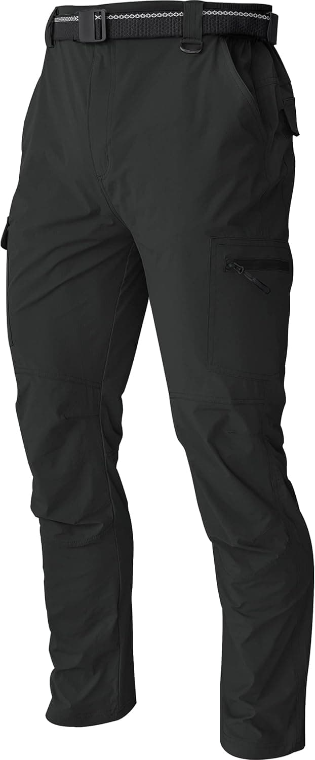 Men's Cargo Work Hiking Pants Lightweight Water Resistant Quick Dry Fishing Travel Camping Outdoor Breathable Multi Pockets