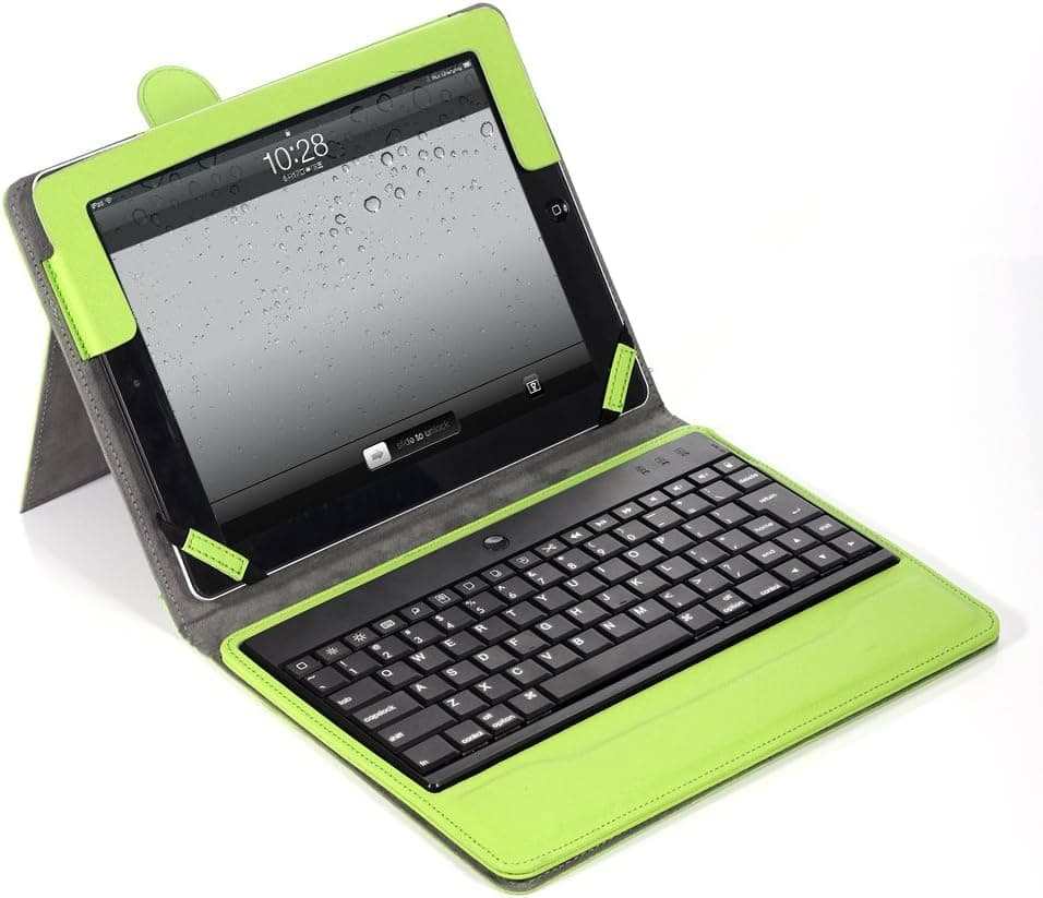 Lumsing Premium New Wireless Bluetooth Keyboard Folio PU Leather Case Cover Magnetic Smart Stand for iPad 2 New Apple iPad 3 3rd Gen & Ipad 4 Gen and Ipad mini (Ipad 2/Ipad 3/Ipad 4, Green)