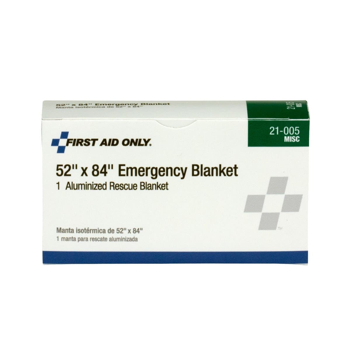 First Aid Only 21-005 Aluminized Thermal Rescue Blanket, 84 Length x 52 Width