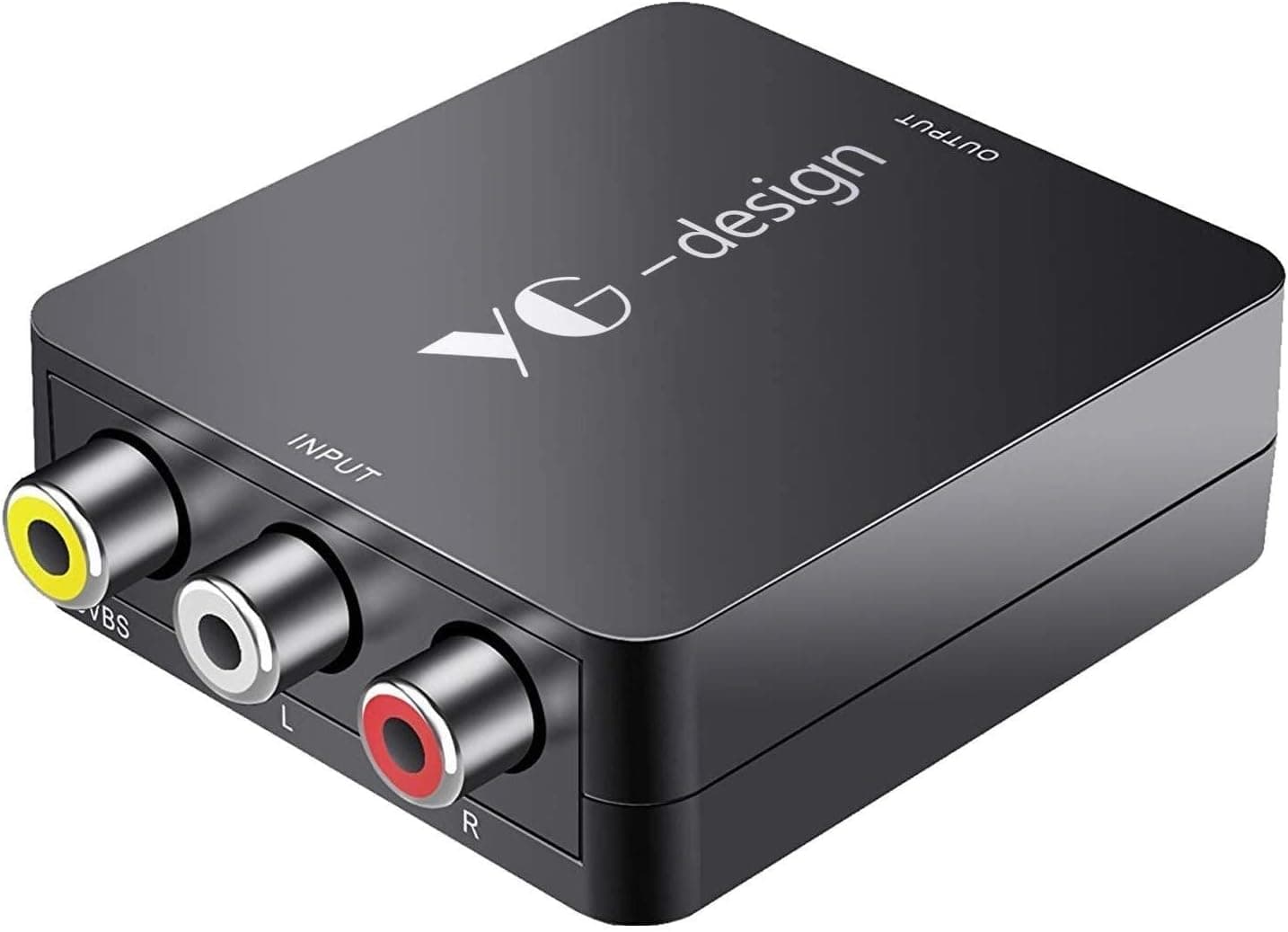 RCA to HDMI, Yuangao RCA Composite AV CVBS to HDMI Audio Video Mini Converter Adapter Full HD 1080P Support PAL/NTSC with USB Charge Cable for PC Laptop Xbox PS2 PS3 TV STB VHS VCR Camera DVD, blac