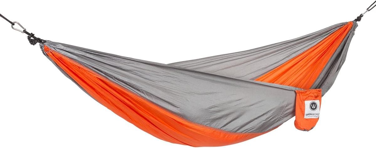 OpenWorld Outfitters Hammock - Portable Lightweight Parachute Material Hammock, Great Camping Hammock, Backpacking, Hiking, Travel, Beach, House, and Yard, Nylon Straps w/Solid Steel Carabiners