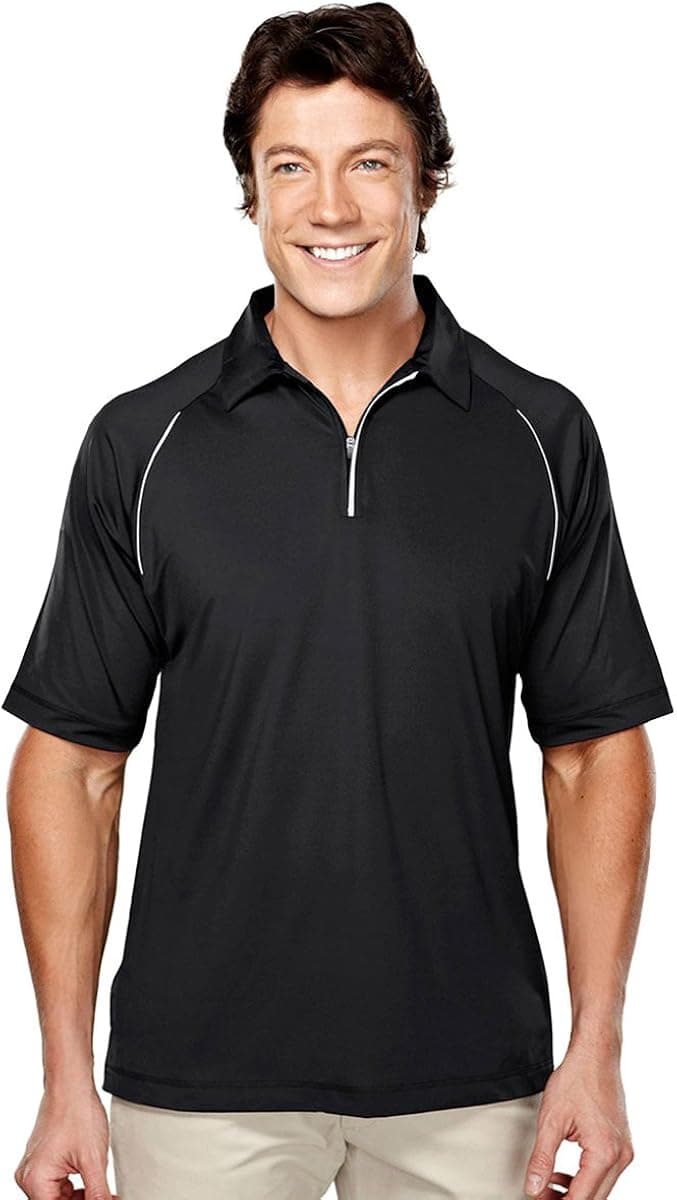 Tri-Mountain Gold StretchFit Jersey Zip Polo. 409 Huntington