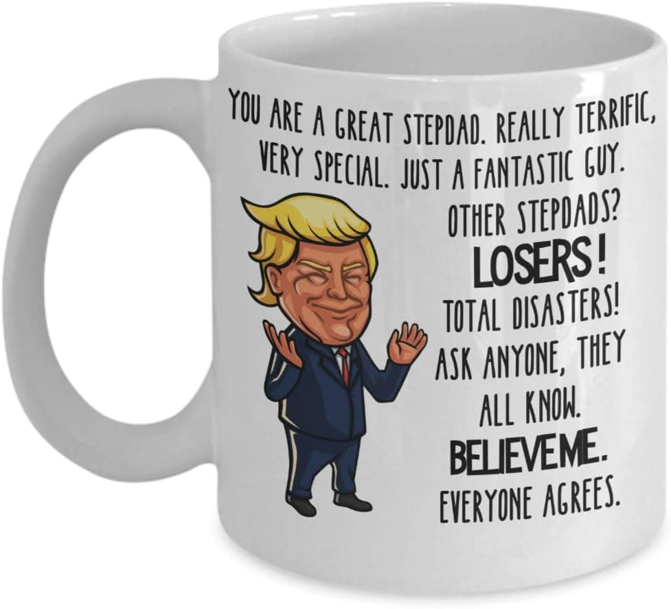 Trump Mug for Great Stepdad Gift for Father Men 11 oz Conservative Republican Trump Supporter Gifts Funny Coffee Cups