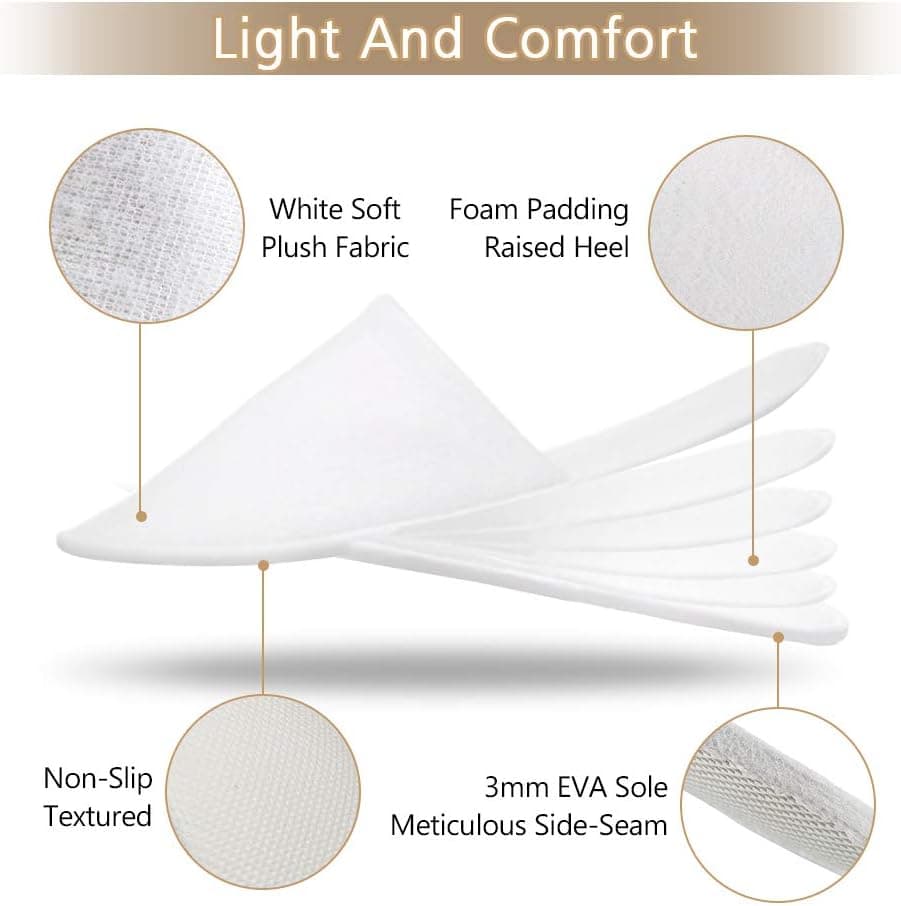 Zerodis 10 Pairs Disposable Slippers Travel Hotel Slippers Closed Toe Indoor Slippers for Men Women