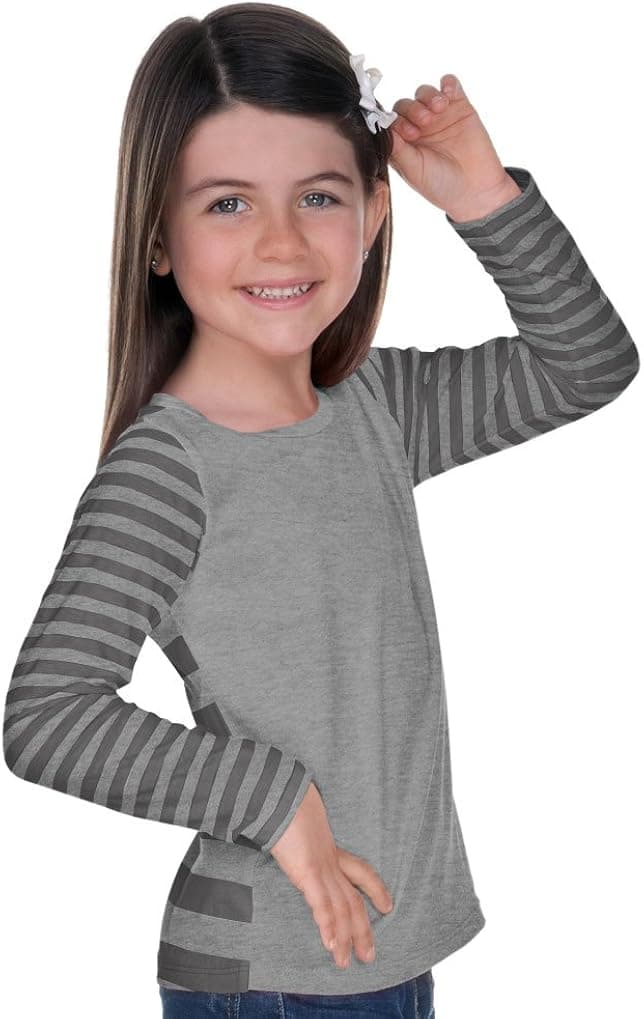 Kavio! Girls 3-6X Striped Jersey Multi Contrast Long Sleeve