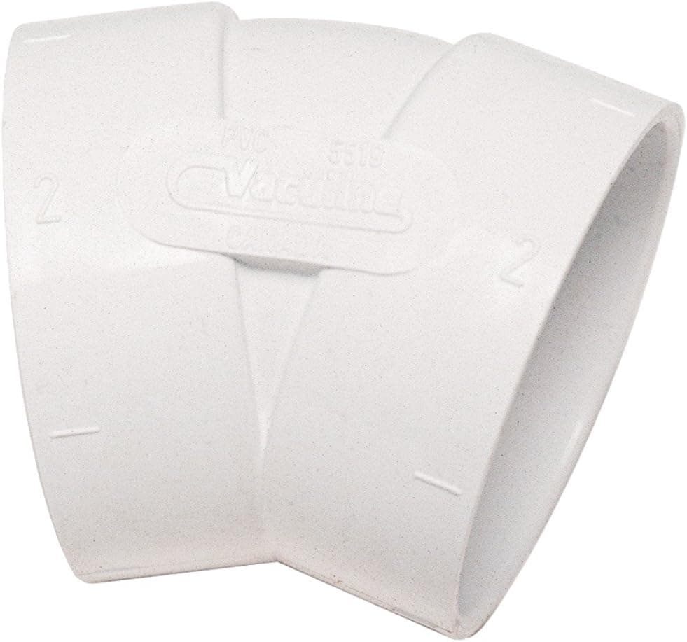 Airvac VM112/5517 45-Degree Short Elbow PVC Fitting , White