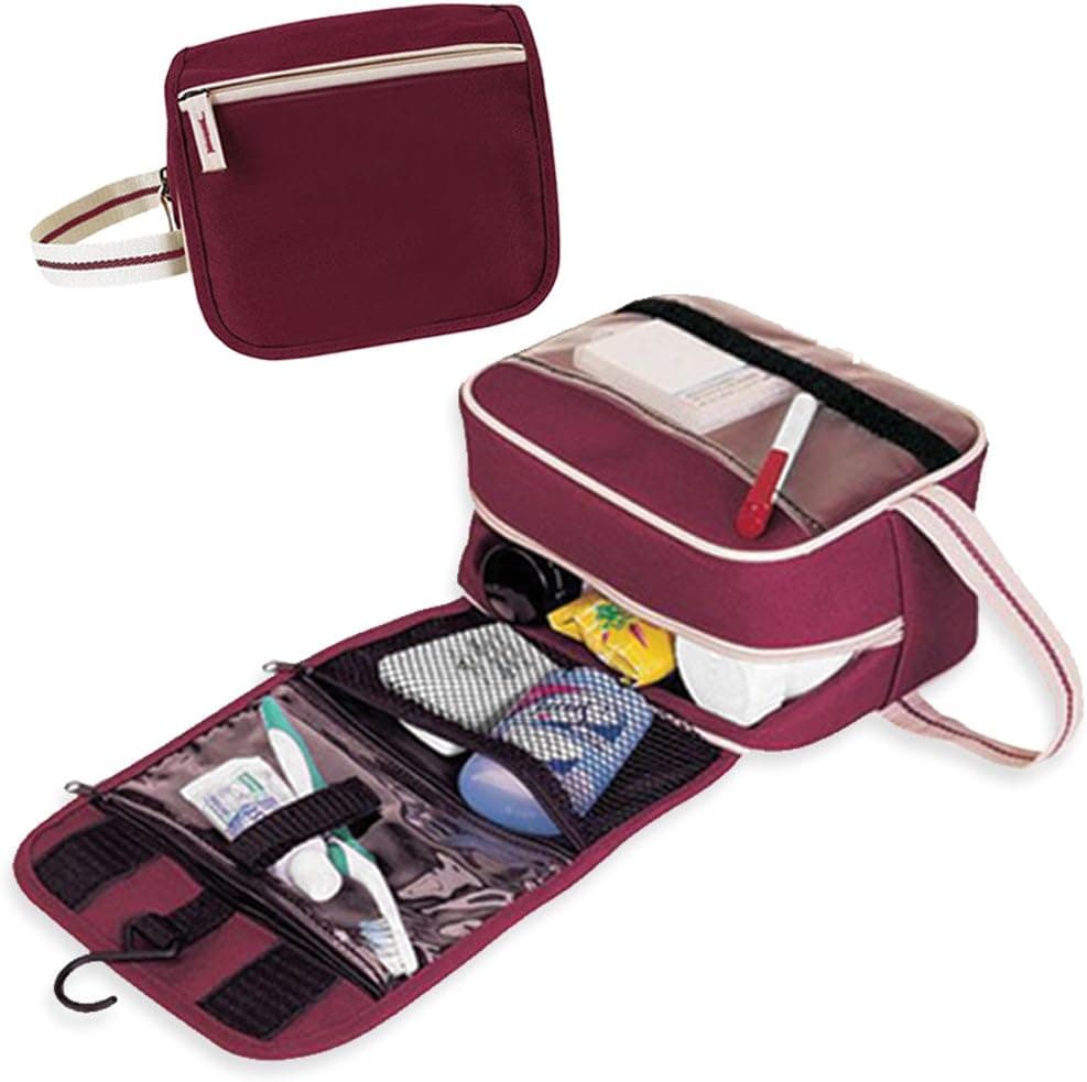 BuyAgain Toiletry Bag, 8 600D Poly Travel Cosmetics Toiletry Organizer Kit Bag for Men & Women.
