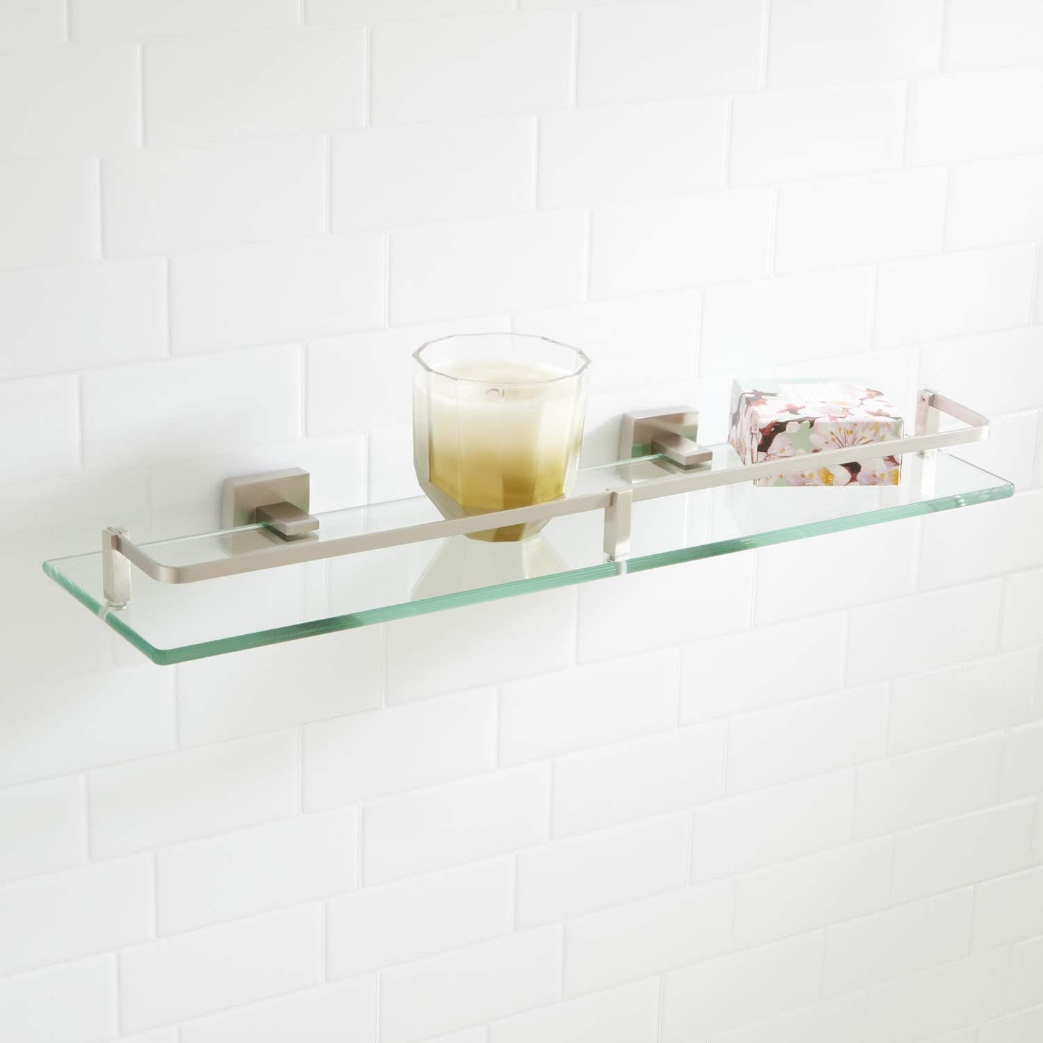 Signature Hardware 295796 Albury 19-5/8" Glass Bathroom Shelf