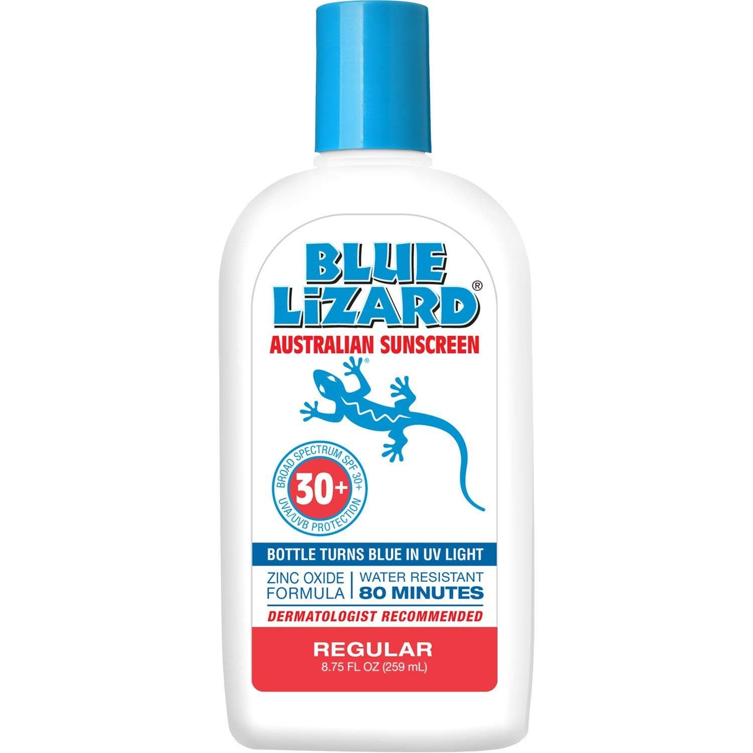 Blue Lizard Australian Sunscreen - Regular Sunscreen, SPF 30+ Broad Spectrum UVA/UVB Protection - 5 oz. Bottle