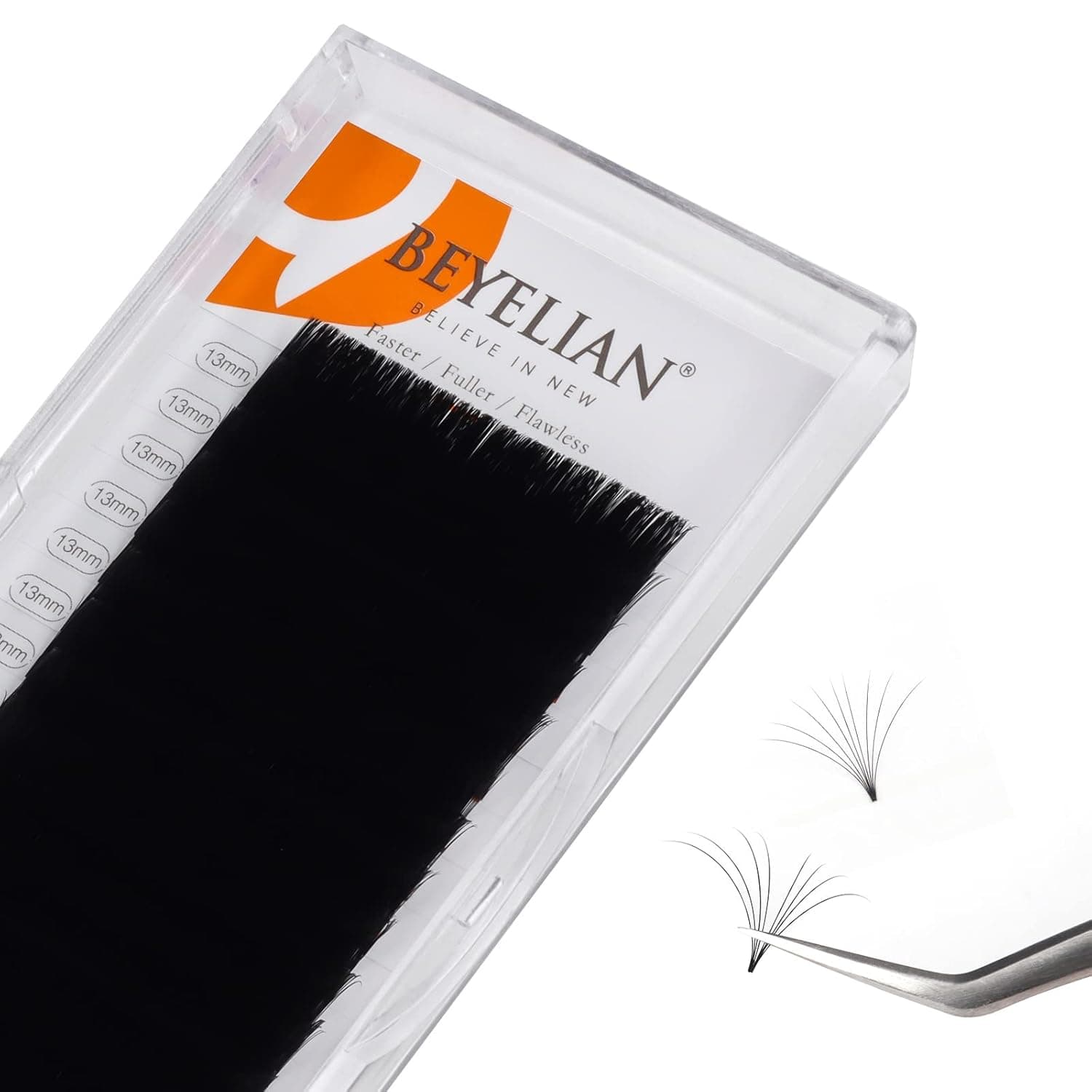 BEYALIAN Volume Lash Extensions, Easy Fan Eyelash Extensions, 0.03 D Curl 13mm 20D, Self Fanning Individual Lashes, Semi-permanent Long Lasting Blooming Lashes for Professional Salon Use