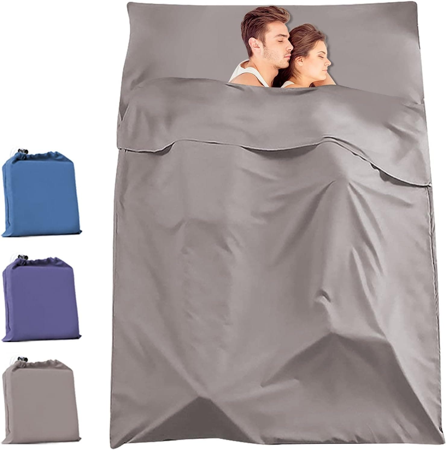 Travel and Camping Sheet Sleeping Bag Liner,Lightweight Compact Portable Adult Thin Sleeping Bag Sack,Premium Soft Hotel Sleep Sheet for Traveling Hostels Picnic