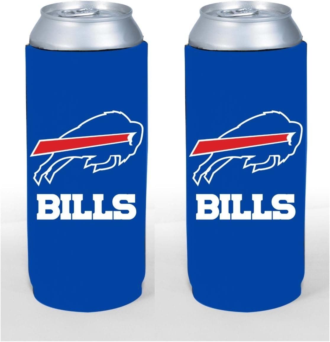 Football 2015 Team Color Logo Tall Boy 24 oz Can Holder Cooler 2-Pack (Buffalo Bills)