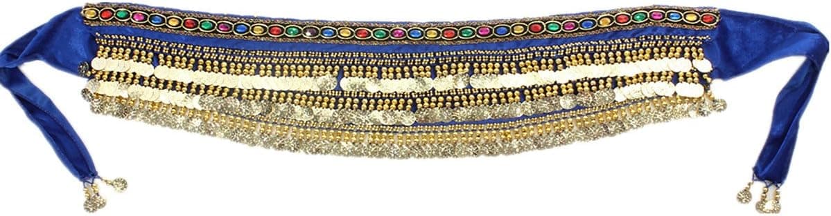 3 Rows Belly Dance Belt 236 Gold Coins Hip Scarf Wrap Dancer Sexy Skirt Costume