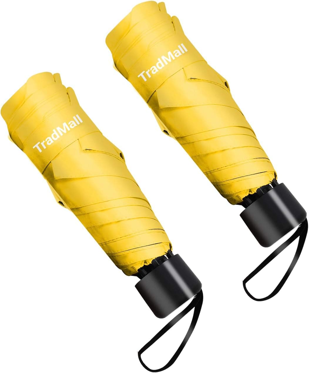 TradMall 2 Pack Mini Small Travel Umbrella, Lightweight Compact Parasol with UV Protection for Sun & Rain