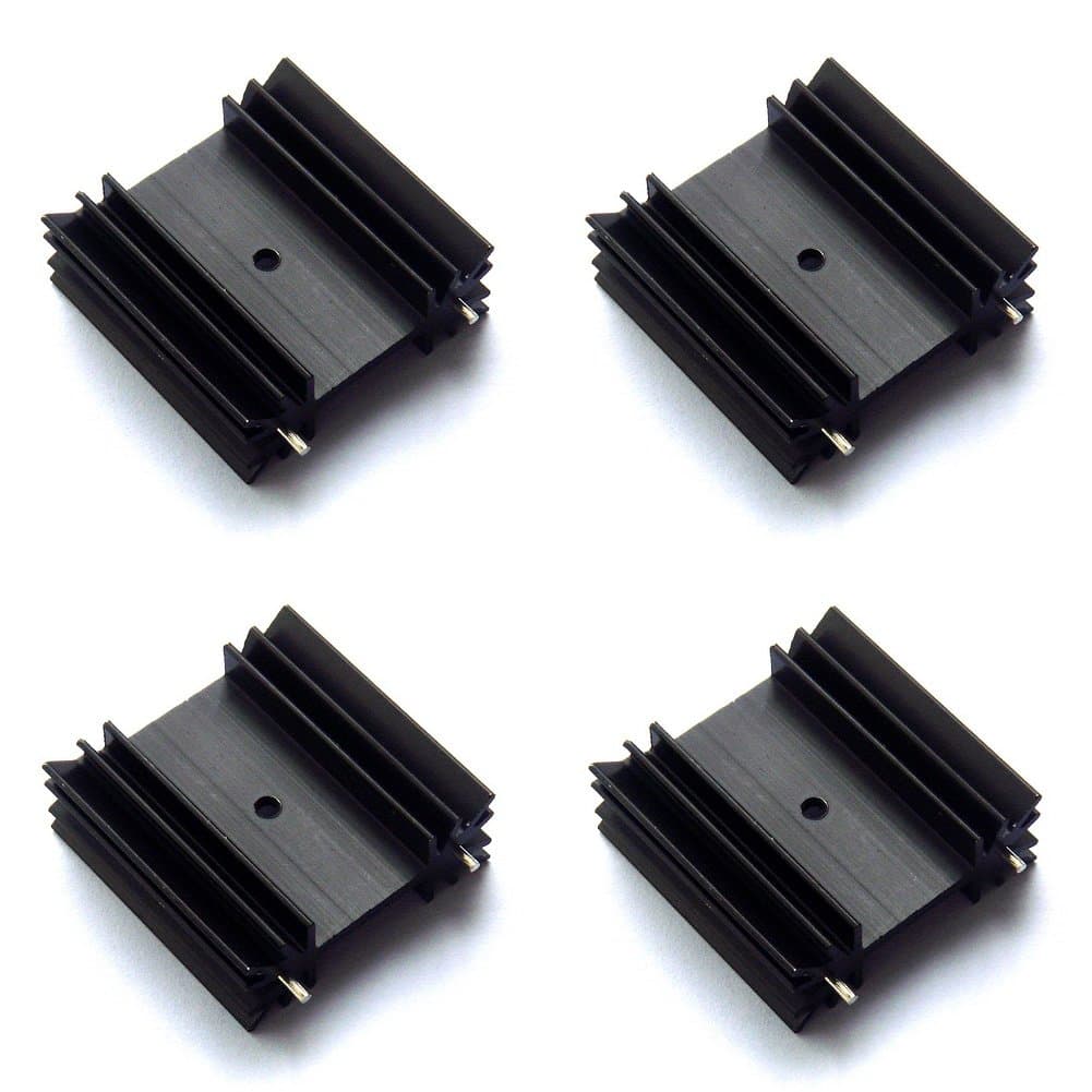 Electronics-Salon 4X TO-220 Heatsink, Small Power Aluminum Heat-Sink, SKU: HS-001-4