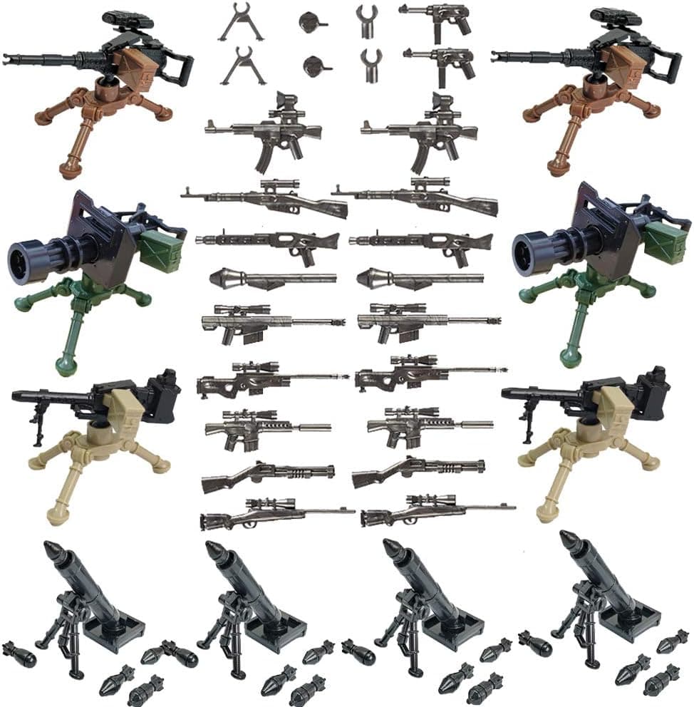 Military Army Weapons and Accessories Mortar Building Block Toy Gifts for Age 6 7 8 9 10 Years Old Minisize Compatible Major Brand