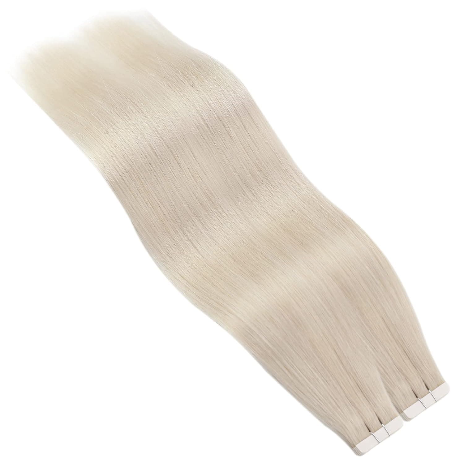 Hair Extensions Tape in Hair Extensions Remy Extensions Human Hair Natural Tape Extensions Seamless Hair Extensions Tape in White Blonde Platinum Blonde 20pcs 50g 22 Inch