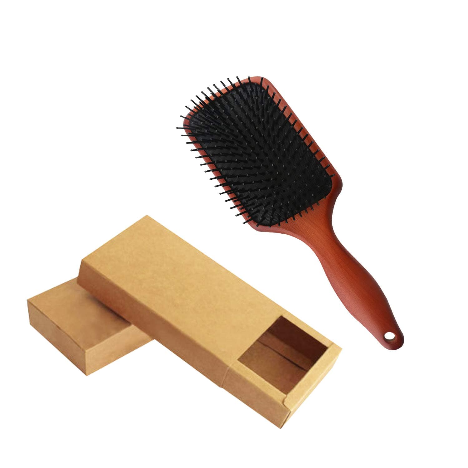 Hair Brush comb set with cloth drawstring bag grooming kit made from Handmade Solid wood And 100% Natural boar Bristle (COMB-04)