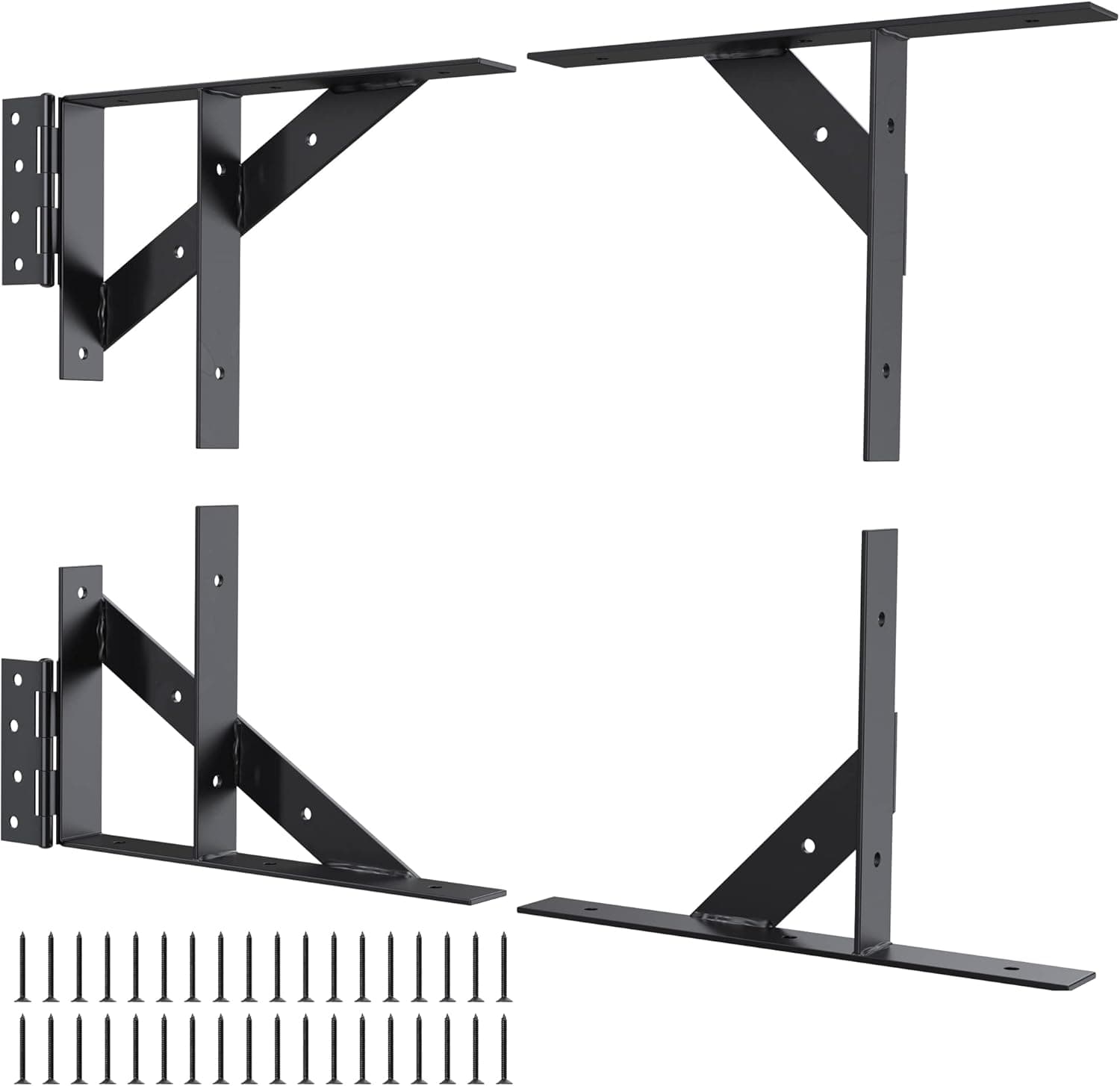Gate Corner Brace Bracket Gate Kit for Wooden Fence Gate Hinges No Sag Frame Kit for Shed Doors, Driveway Gates, Corral Gates, Wood Windows
