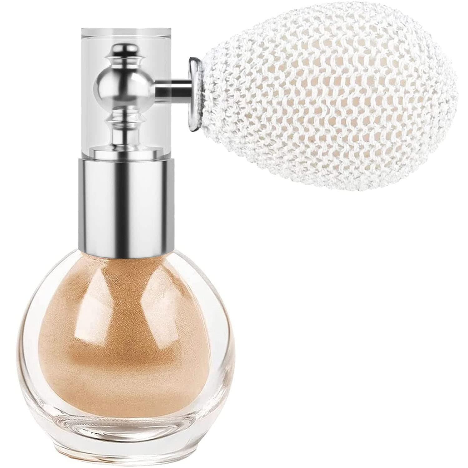 Glitter Powder Spray Shimmering Highlighter Spray for Hair and Body, Shimmer Sparkle Face High Gloss Spray Highlighter Loose Powder Makeup Spray for Women Makeup Cosmetic (Light Brown)