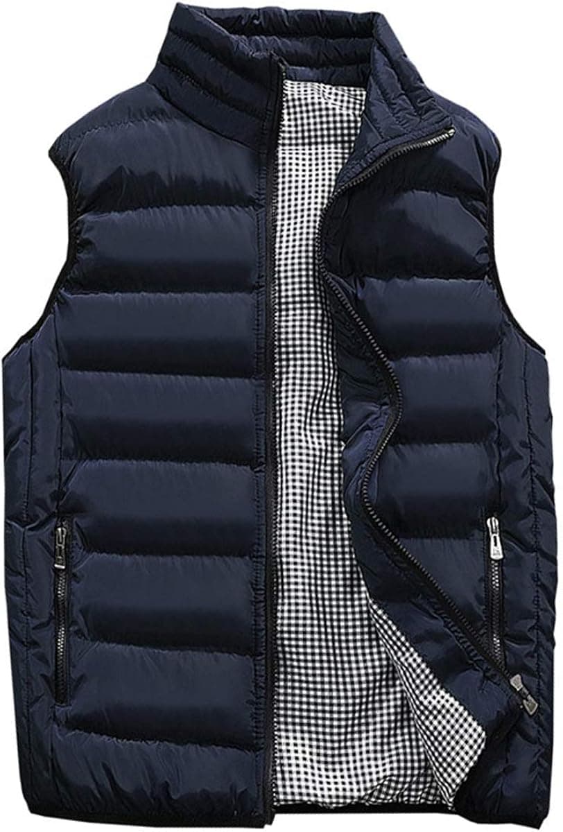 Guanzizai Men's Outdoor Casual Stand Collar Outwear Padded Vest Coats