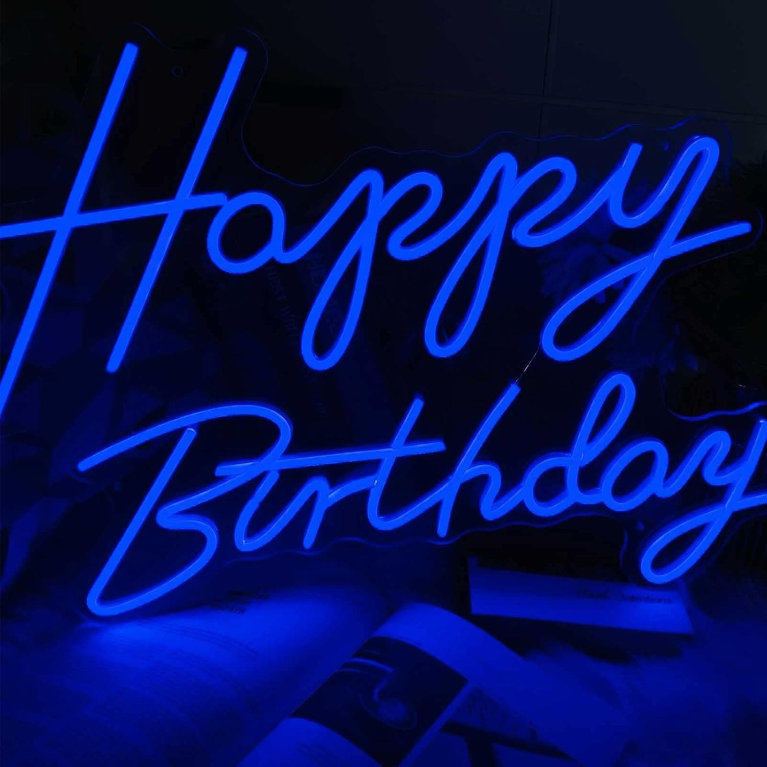 Large Happy Birthday Neon Sign for Birthday Party Backdrop Decoration Banner Dimmable AC12V Plug Powered Happy Birthday Led Sign Happy Birthday Light Up Sign