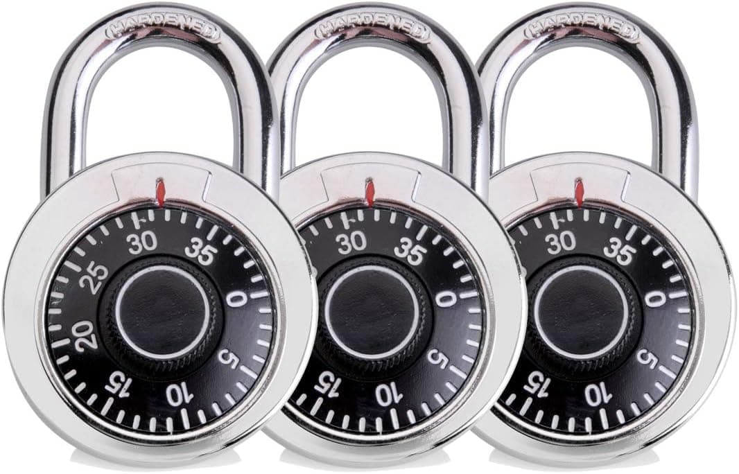 SEPOX 50mm Dial Combination Padlock for Suitcase, Travel Bag, Gym Lockers, Filing Cabinets, Toolbox, Cases, and More Pack of 3