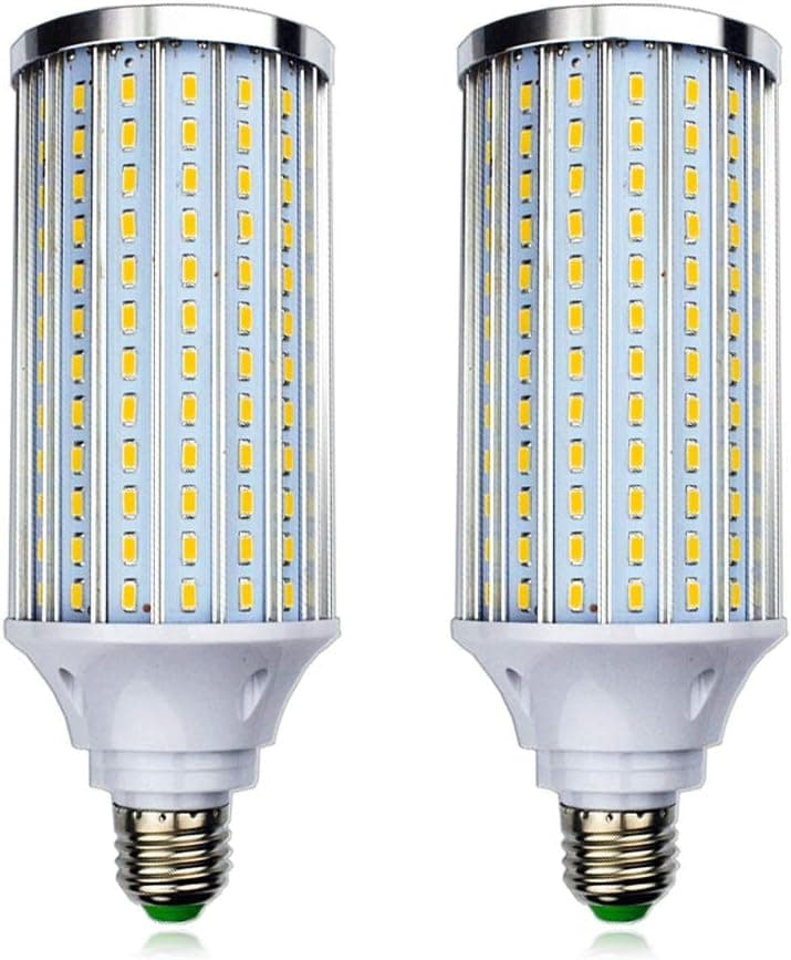 MaoTopCom 500W Equivalent LED Corn Light Bulbs 50W 3000K Warm White 5000 Lumen 210 LEDs 5730 SMD Large Area Ultra Bright Light Lamp for Outdoor Indoor Garage Warehouse Barn Factory, 85V-265V(2 Pack)