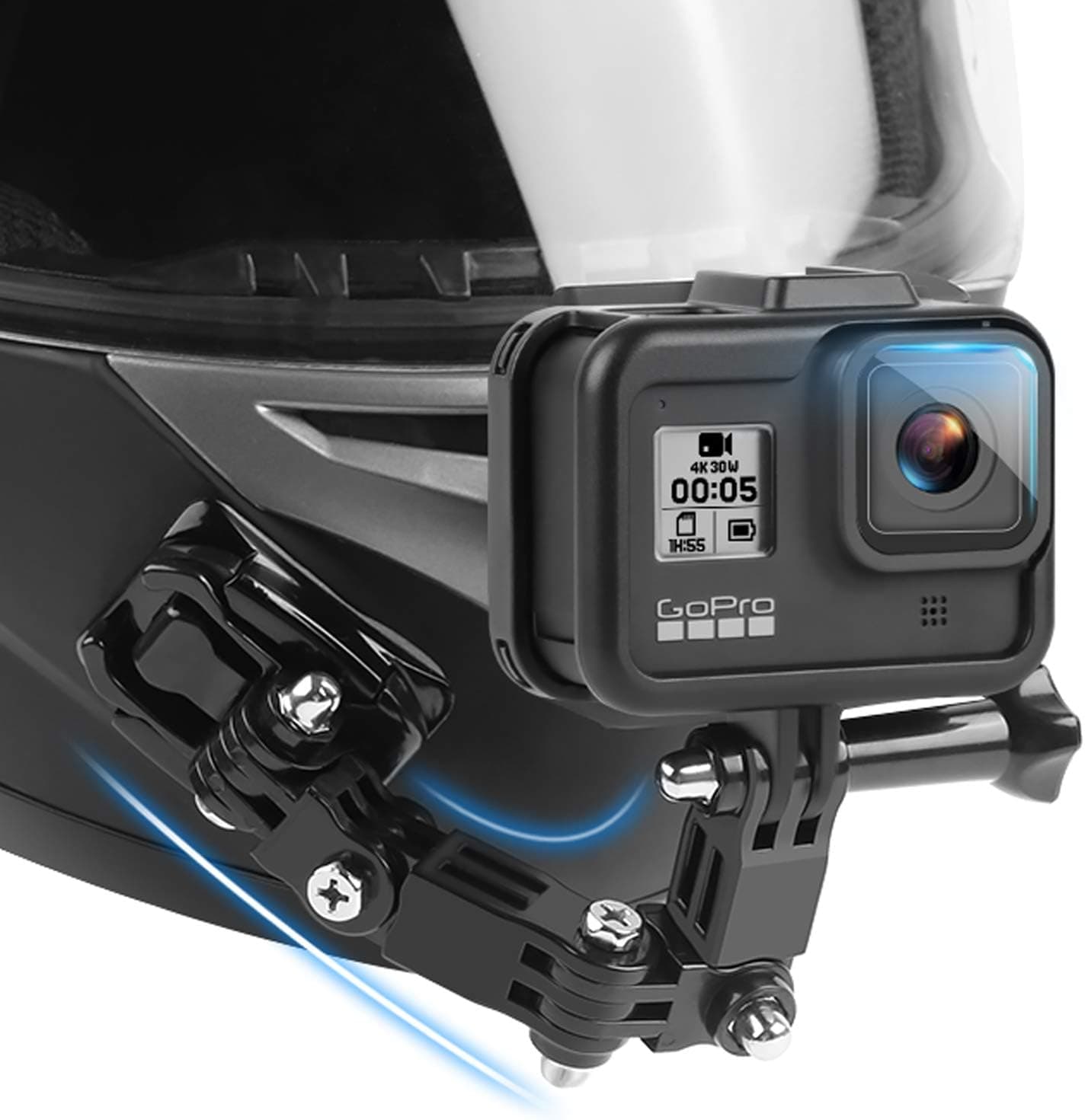 Motorcycle Helmet Chin Mount Kit Compatible with GoPro Hero 9/8/7/6/5 , AKASO/Campark/YI Action Camera and More.