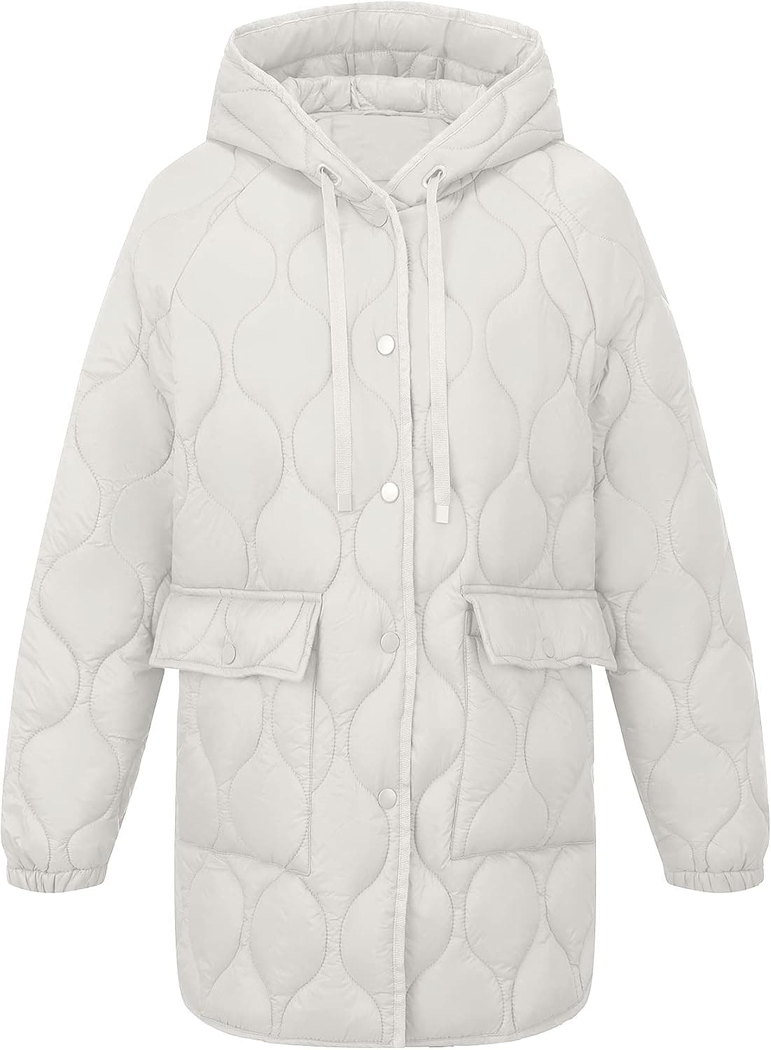 RISISSIDA Women Quilted Jacket Hooded Spring Fall Winter Fashion, Loose lightweight Packable Transitional Thin Puffer Coat