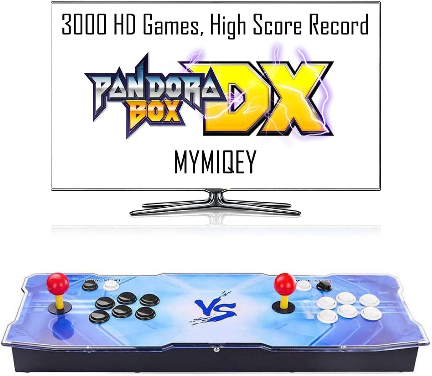 Retro Pandora Box Arcade Game Console Machine, 3000 Games Installed, High Score Record, 3D Games, Search/Save/Load/Hide/Pause/Download Games, 1280x720P, Favorite List, Up to 4 Players Online Game