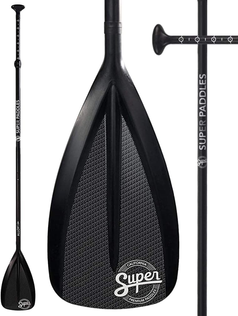 SUP Paddle - 3 Piece Adjustable Stand Up Paddle Board Paddles - Durable, Lightweight & Floating Paddleboard Oar - High-Grade Aluminum Shaft & Nylon Blade - w/a Padded Travel Paddle Bag