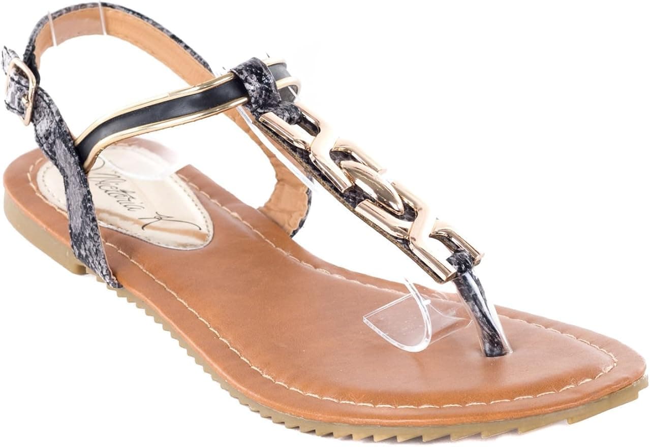 Victoria K Women Gladiator Sandals Open Toes Toe Ring Flats Thongs