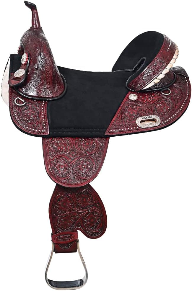 HILASON Western Horse Saddle Treeless Trail Barrel Leather