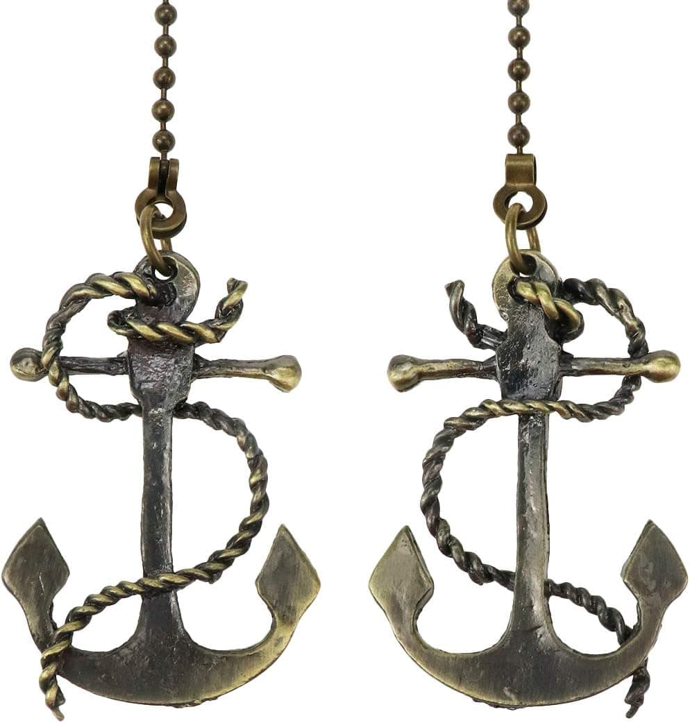 LC LICTOP Ceiling Fan Chain Pulls Anchor Shape Pull Chain Extension for Ceiling Light Fan Chain 2Pcs