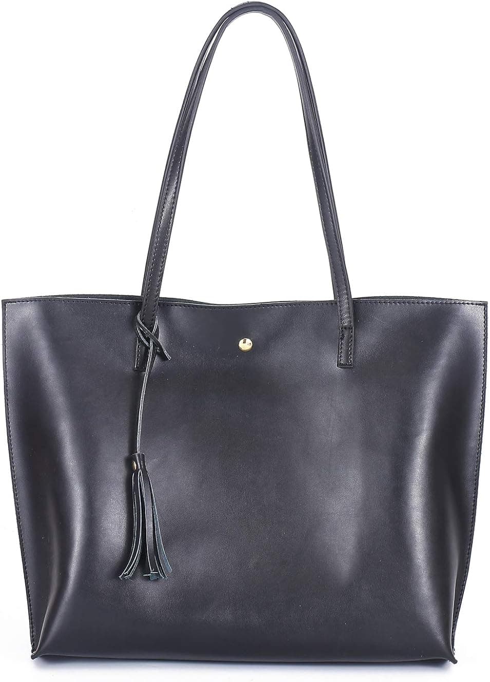 Molodo Genuine Leather Designer Handbags For Women Ladies Large Capacity Madewell Purse Fashion Tote Hobo Bags Clearance Sale(Black2)