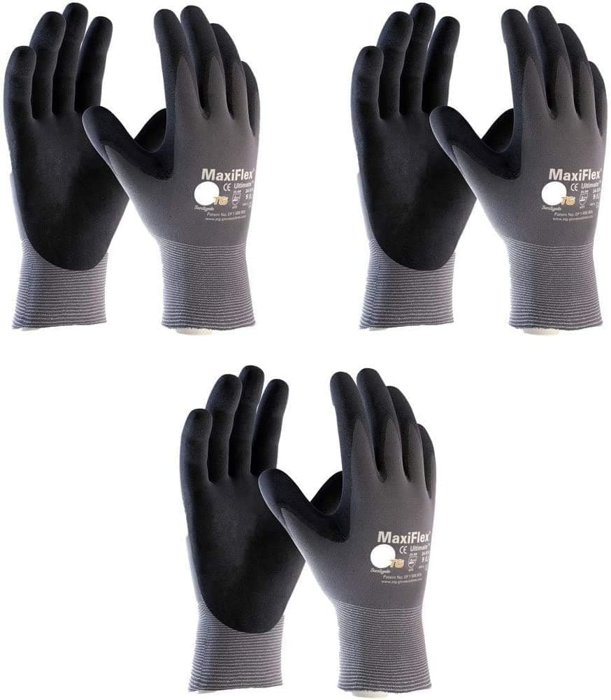 (3Pack) Tripack MaxiFlex 34-874 Gloves Nitrile Micro-Foam Grip Palm & Fingers (1, X-Large (Pack of 3))