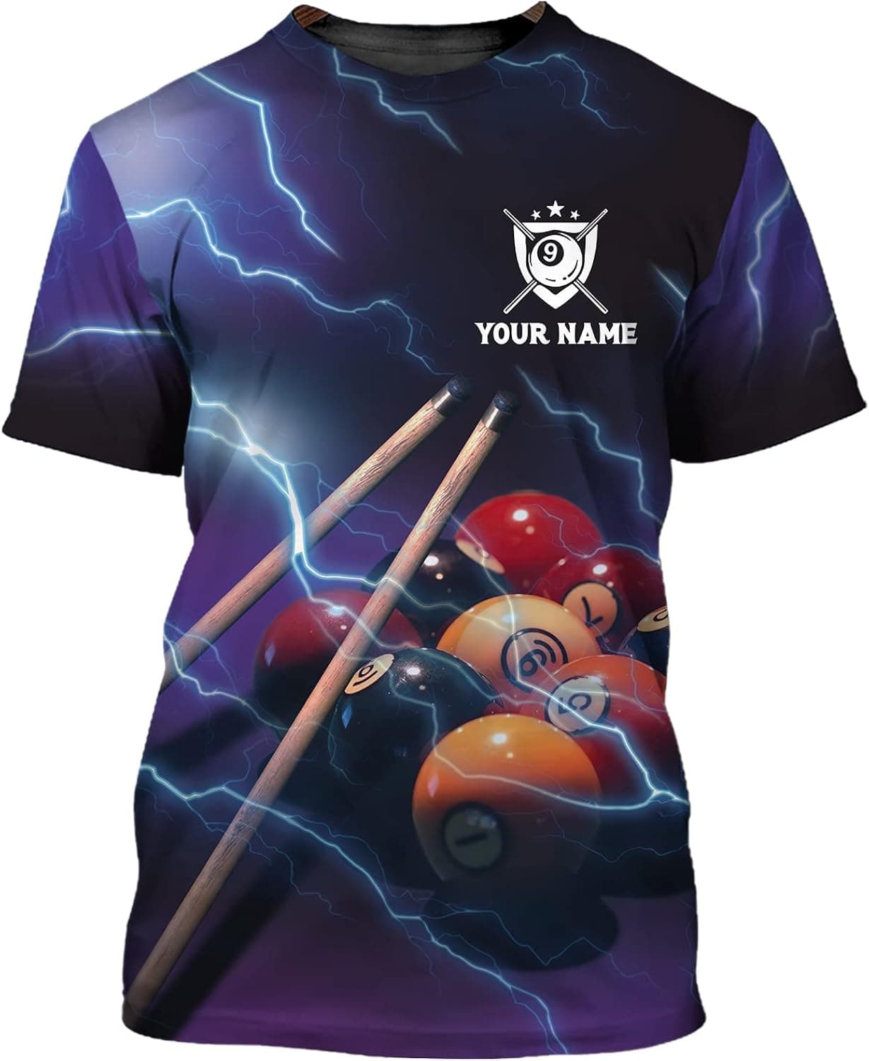 3D Printing Custom Billiard Pool Player Team Gift Casual Short Sleeve Tshirt Apparel for Team Men Women
