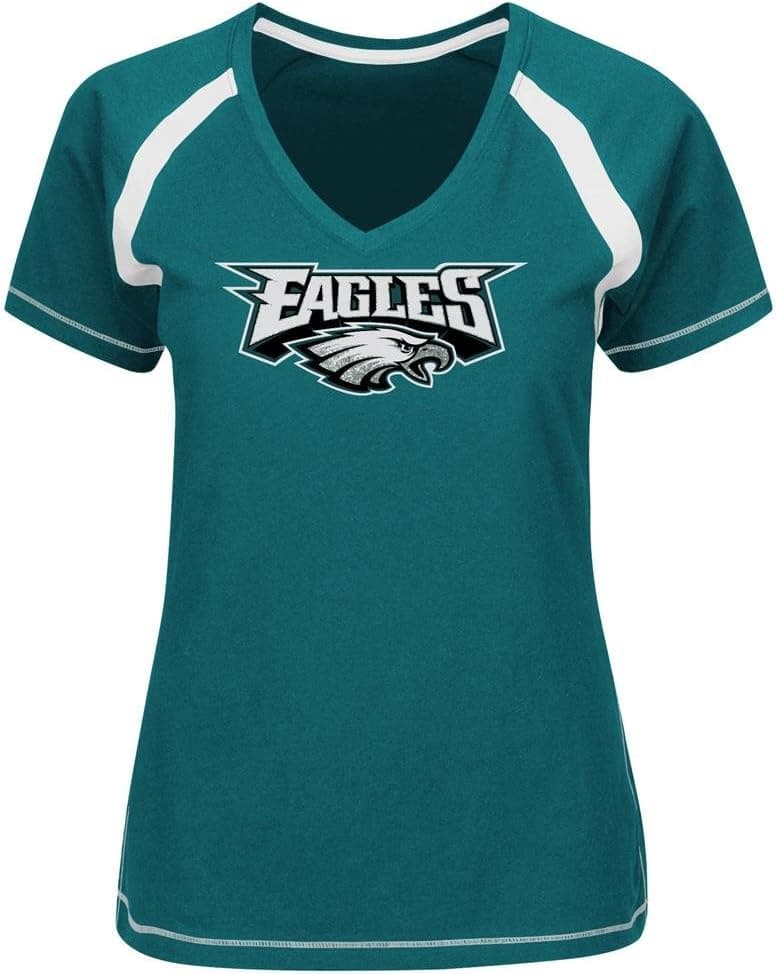 Majestic Philadelphia Eagles Women's NFL Go for Two Short Sleeve T-Shirt