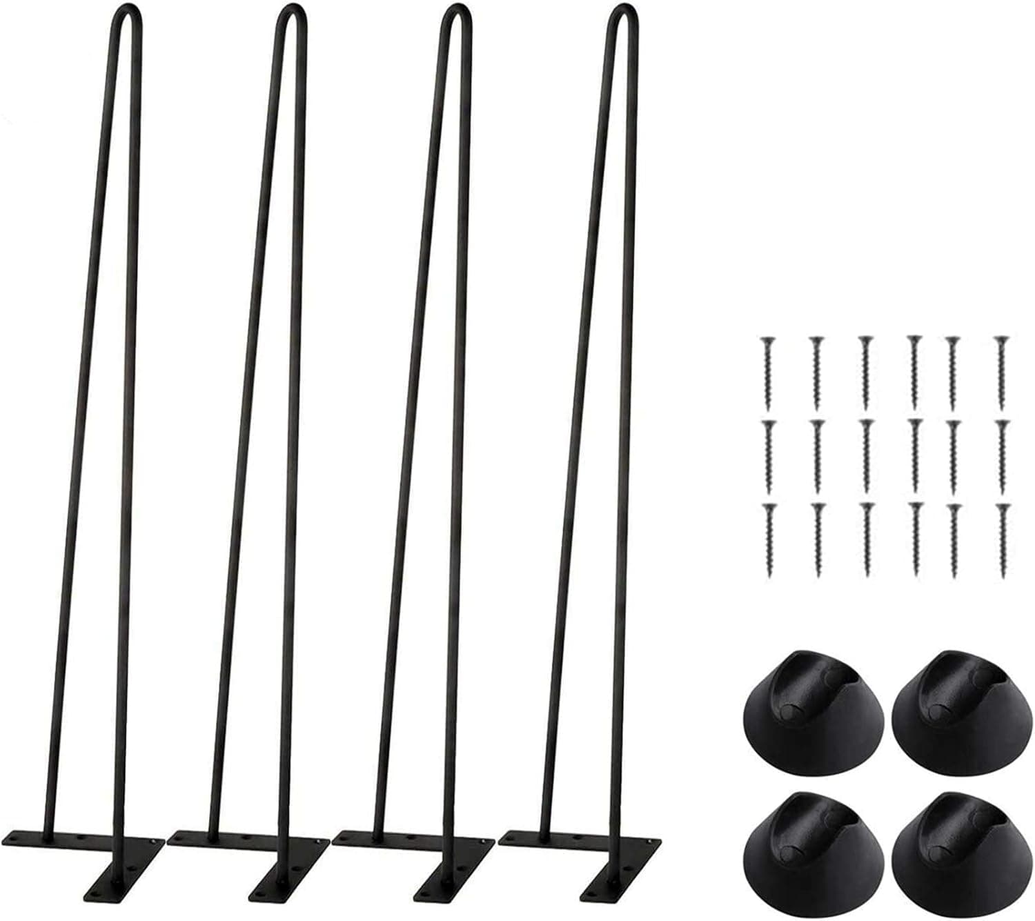 TC-HOMENY 30 Inch Hairpin Legs Metal Table Legs Coffee Furniture Legs Set of 4 with Screws & Foot Protectors