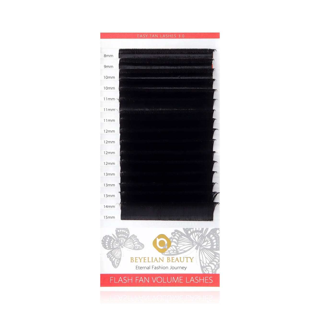 BEYELIAN Flash Fan Eyelash Extension Triple Volume .05mm Lash Extensions Mega Mink Lashes Semi Permanent Easy Fans Professional Supply Stylists D Curl 15mm
